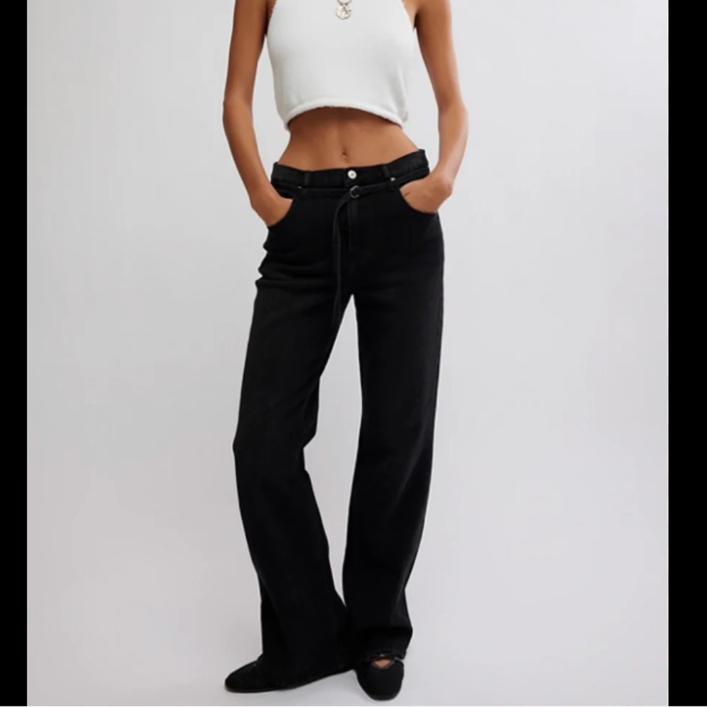 We The Free Sabine Slim Straight Denim Distressed Jeans